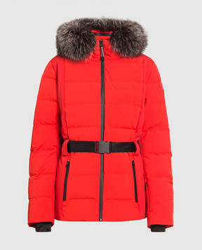 Yves Salomon Красная пуховая куртка с мехом лисы 23WFV00864M13W