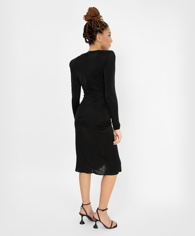 Vetements Чорне плаття міді з вирізом WE52DR940B зображення 4