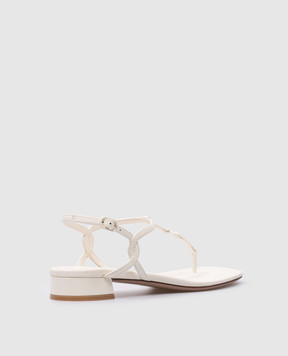 Valentino Белые кожаные лакированные сандалии с логотипом VLogo Signature 4W2S0IE8HRY
