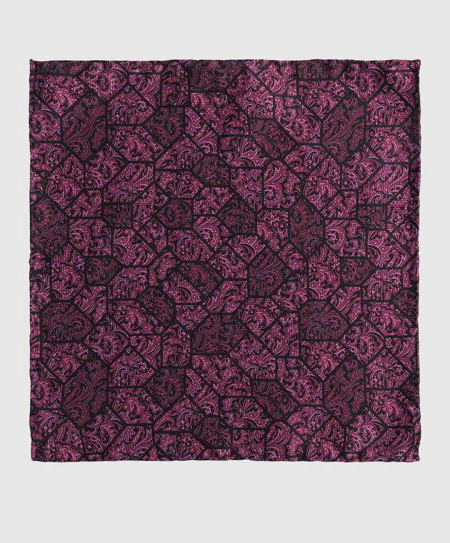 Stefano Ricci Children's burgundy silk patterned tie and pache scarf set YDH25000 image 2