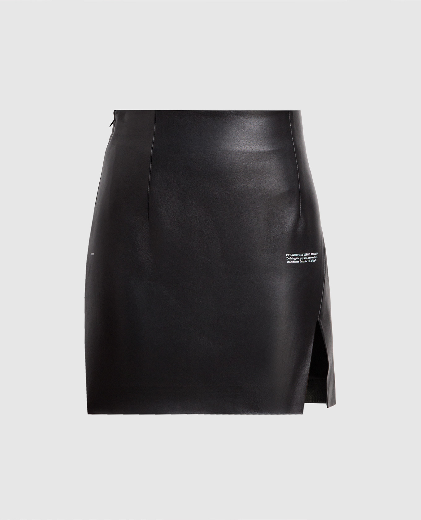 Черная кожаная мини-юбка с контрастным принтом Corporate