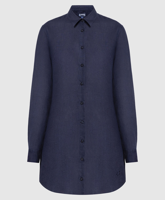 Vilebrequin Blue Fragance linen shirt dress FRGP601P