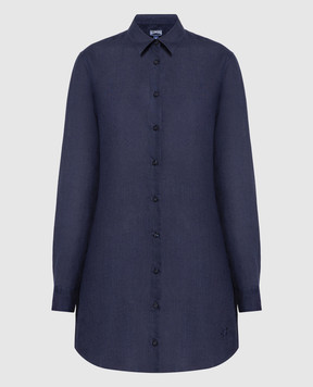 Vilebrequin Blue Fragance linen shirt dress FRGP601P