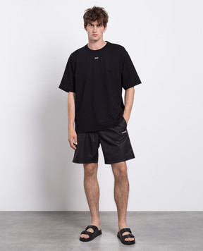Off-White Черные шорты для плавания с логотипом OMFD008F23FAB003