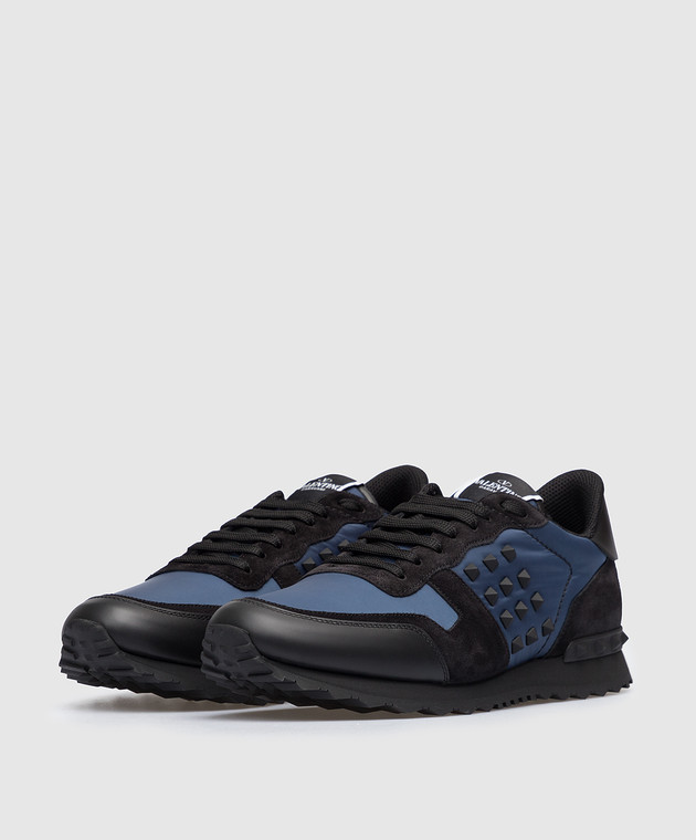 Valentino Темно-синие комбинированные кроссовки Rockrunner 1Y2S0748VBU изображение 2