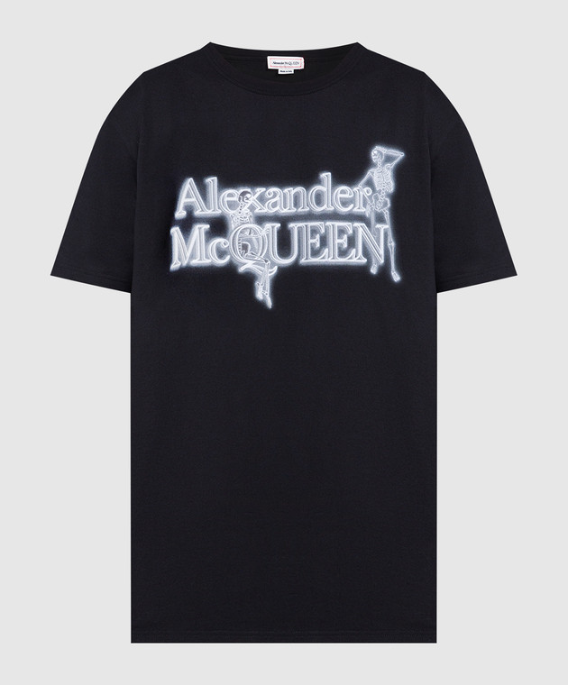 Alexander McQueen Black t-shirt with Skull logo print 750656QVZ07