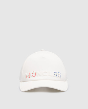 Moncler ENFANT Детская белая кепка с фактурным логотипом 3B000040U082