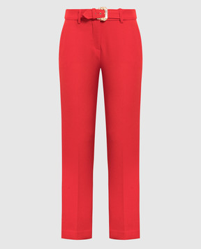 Versace Jeans Couture Red pants with a buckle in the baroque style 74HAA116N0103
