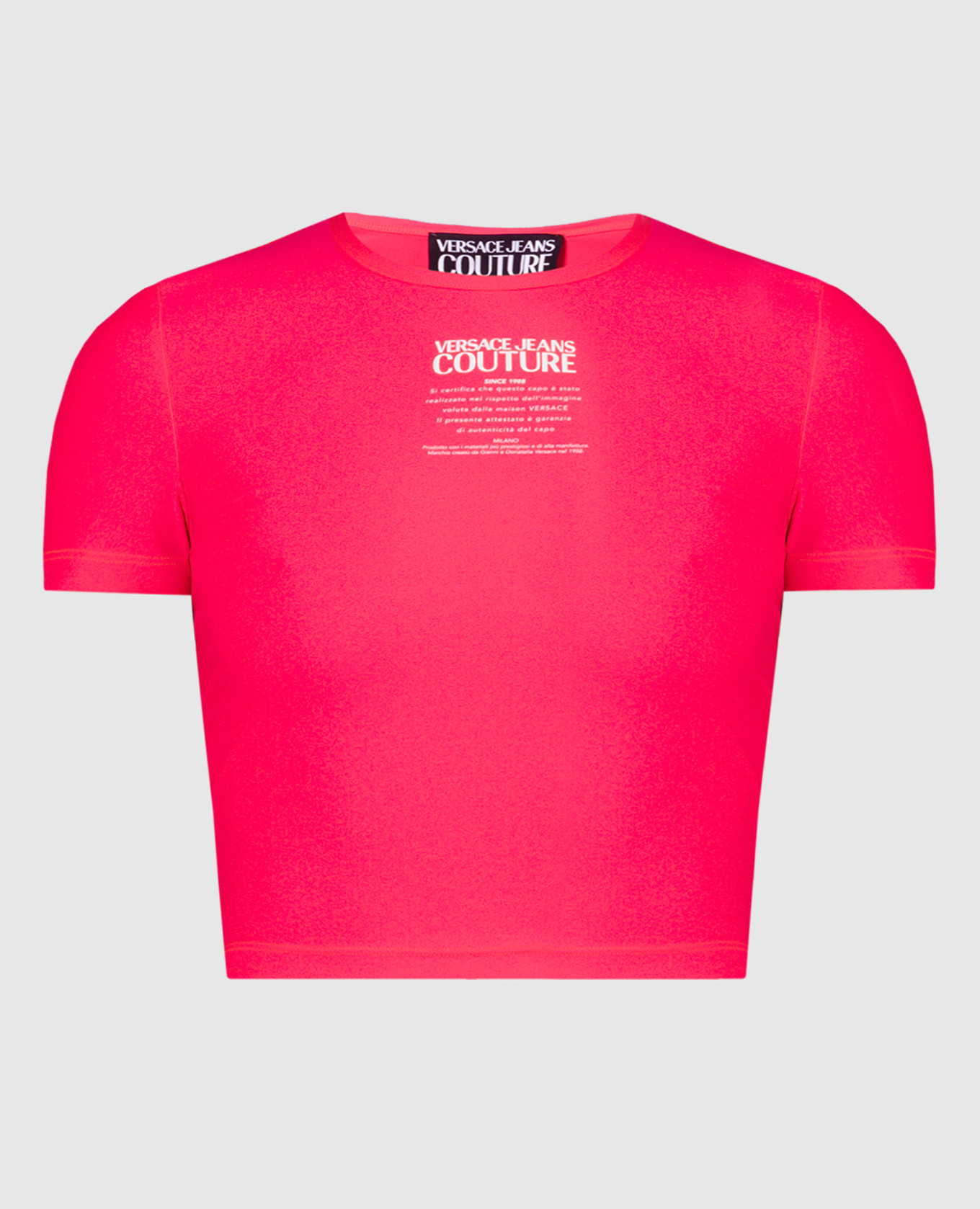 Pink t-shirt with Warranty logo print