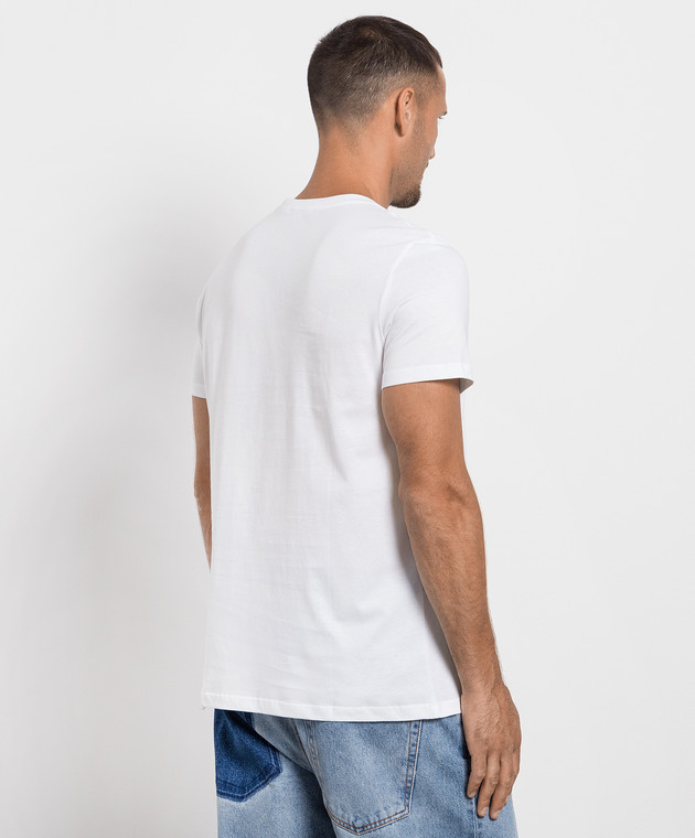 Balmain White t-shirt with contrasting logo BH1EF000BB04 image 4