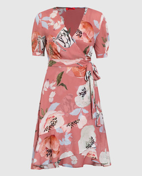 Max & Co Темно-розовое платье на запах с цветочным принтом ECCETTO