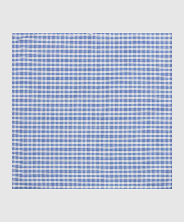 Stefano Ricci Children's blue checkered scarf YFZ25COL1863