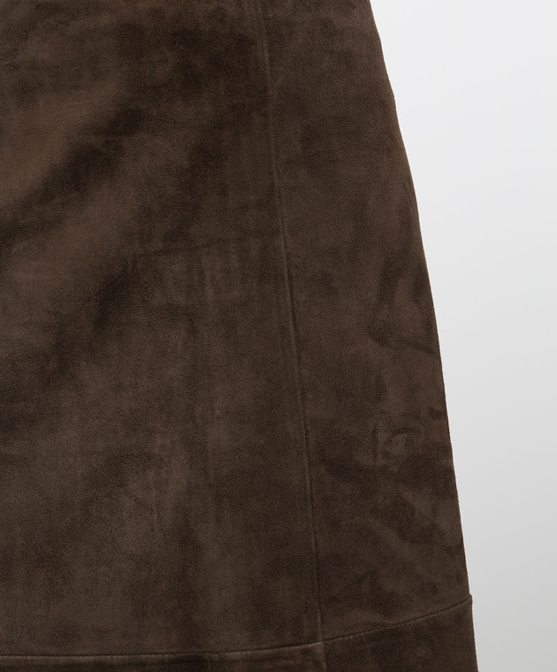 Max Mara Коричневая замшевая юбка миди Dancing DANCING изображение 5