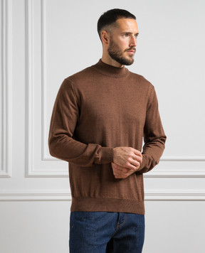 Cashmere&Whiskey Коричневый меланжевый джемпер из шерсти 97397