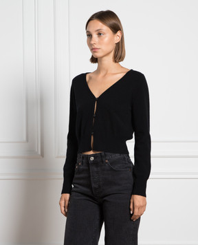 Allude Черный кардиган из шерсти и кашемира 23517030