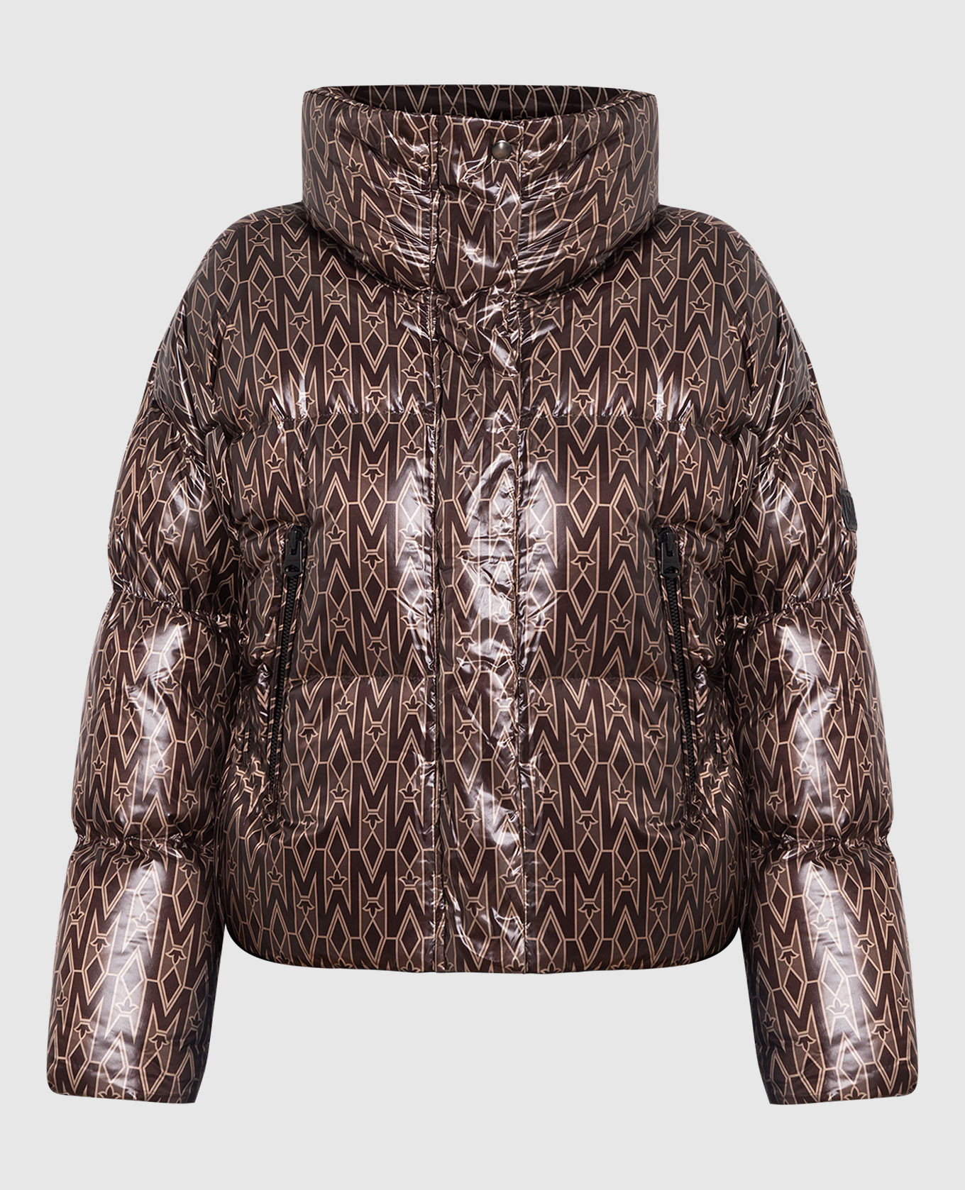 

Коричневый пуховик MYLAH в принт монограммы, Пуховики