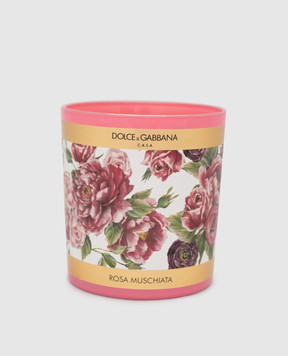 Dolce&Gabbana Ароматизированная свеча с ароматом мускусной розы в стеклянном подсвечнике TCC087TCAIT
