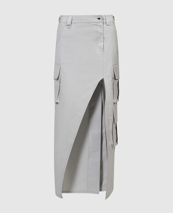 Gray skirt with a figured neckline