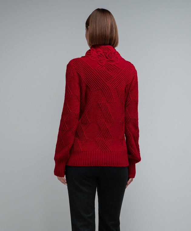 Ermanno Scervino Red sweater in a textured pattern D435M745APHSK image 4