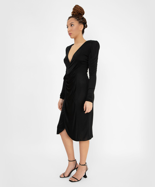 Vetements Чорне плаття міді з вирізом WE52DR940B зображення 3