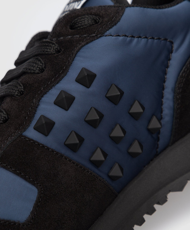 Valentino Темно-синие комбинированные кроссовки Rockrunner 1Y2S0748VBU изображение 5