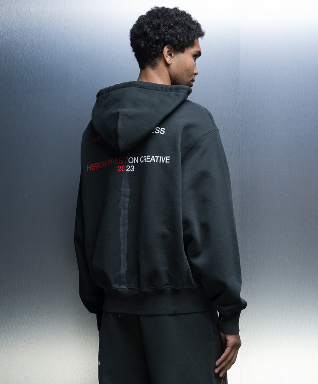 Heron Preston Зеленые худи с принтом HPC Security HMBB024F23JER009 изображение 4