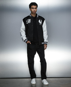 Balmain Чорний бомбер з вовни з вишивкою логотипа CH1TF290PC15