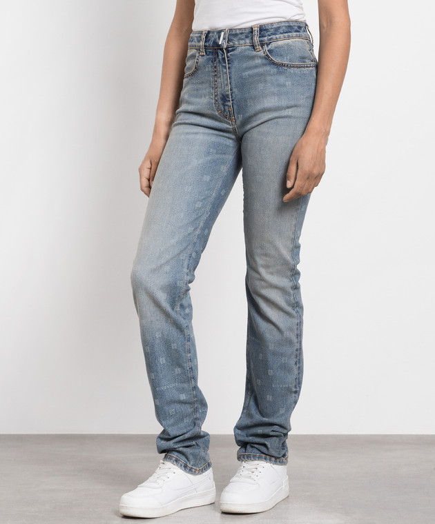 Givenchy Blue jeans with a logo print BW50YL5Y61 image 3
