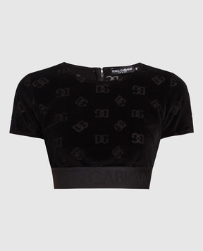 Dolce&Gabbana Черная футболка в фактурный логотип F8S63TFJ7DL