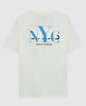Heron Preston Белая футболка NYC с принтом логотипа HMAA032F23JER006