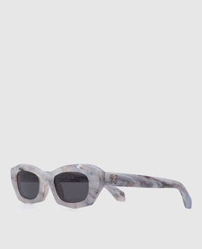 Off-White Серые солнцезащитные очки Venezia с мраморным узором OERI092F23PLA001