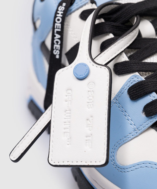 Off-White - Блакитні шкіряні кросівки з логотипом OMIA189F23LEA008