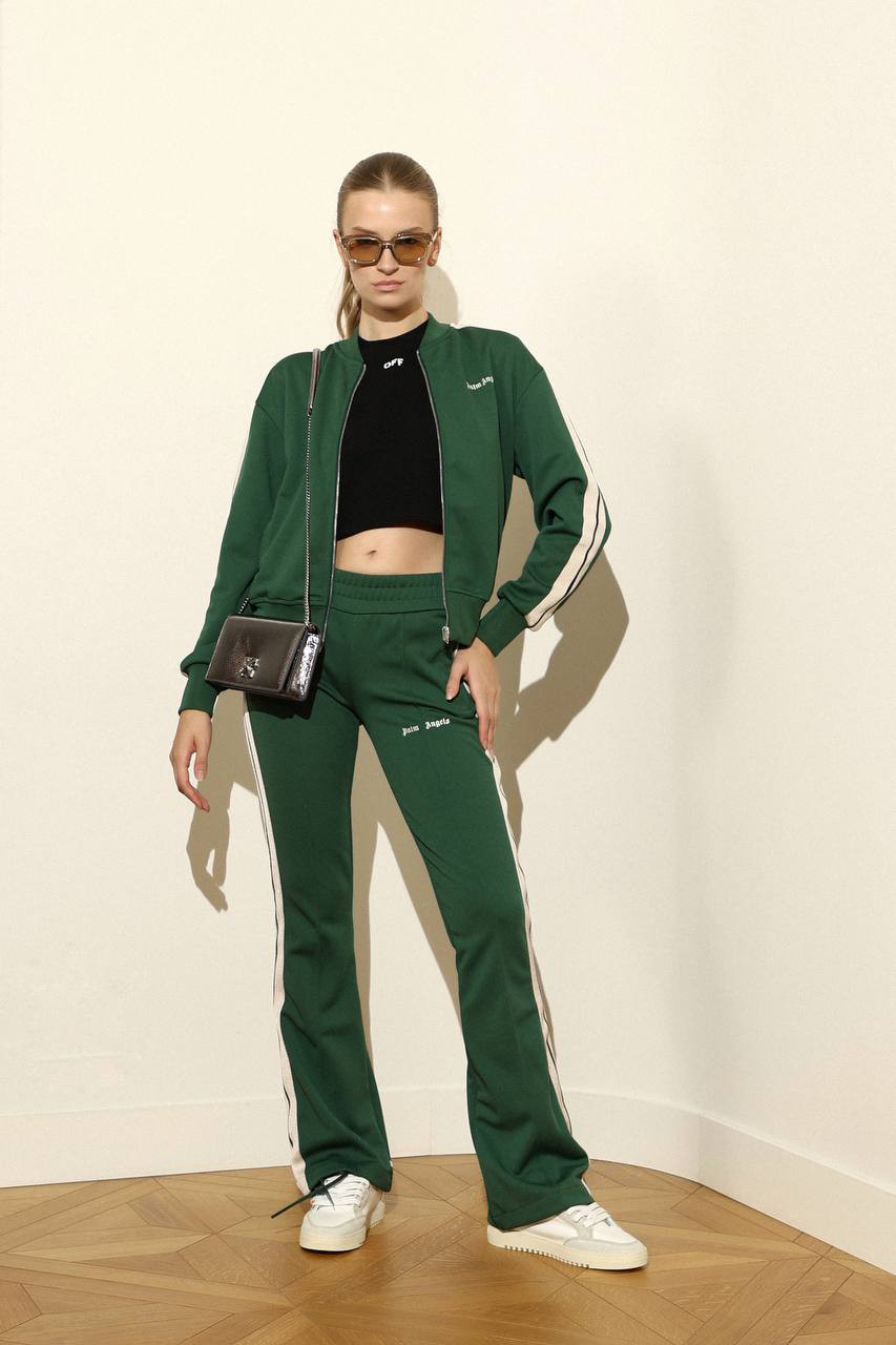 Palm Angels Зелені спортивні штани з лампасами PWCJ019F23FAB001 зображення 6