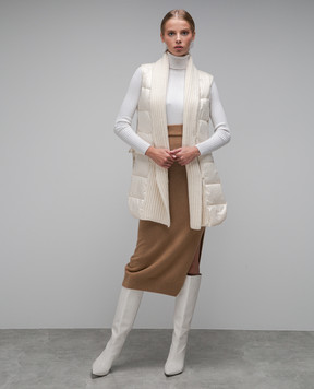 Ermanno Scervino Біле пальто з вовни з пуховим жилетом D436D310CGRHNG