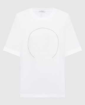 Peserico Біла футболка з ланцюжком моніль S06990J0Q400079