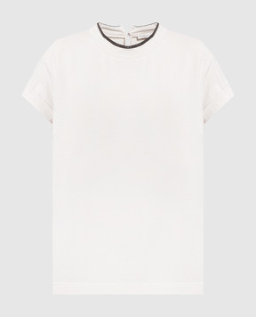 Brunello Cucinelli Сіра футболка з ланцюжком моніль M0T18BD200