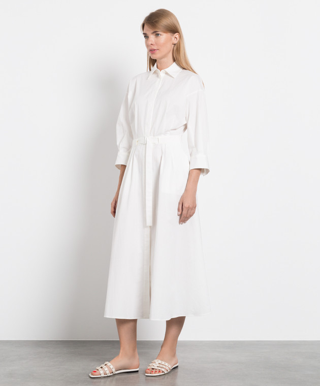 Loro Piana Біла сукня-сорочка міді Irma FAM1291 зображення 3