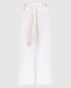 Agnona Білі джинси з поясом T70711YUC060