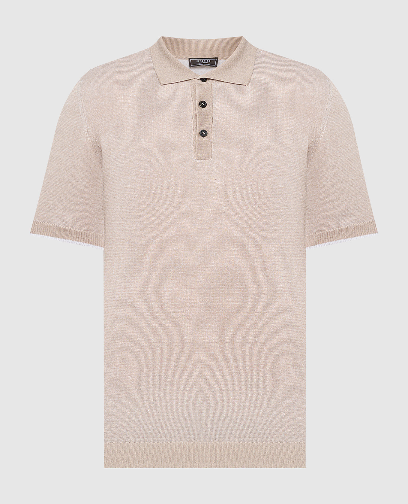 Beige polo shirt with linen