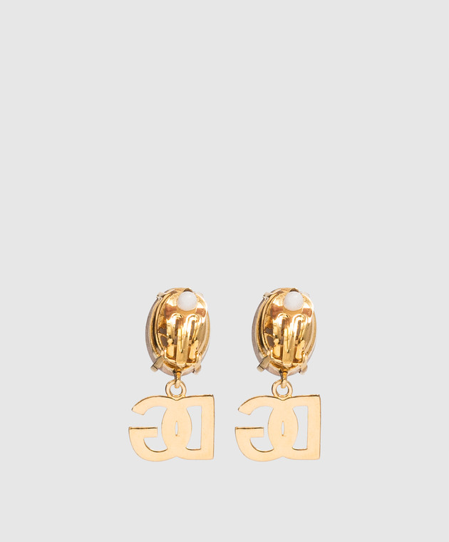 Dolce&Gabbana DG logo clip-on earrings in gold WEO2O1W1111 image 3