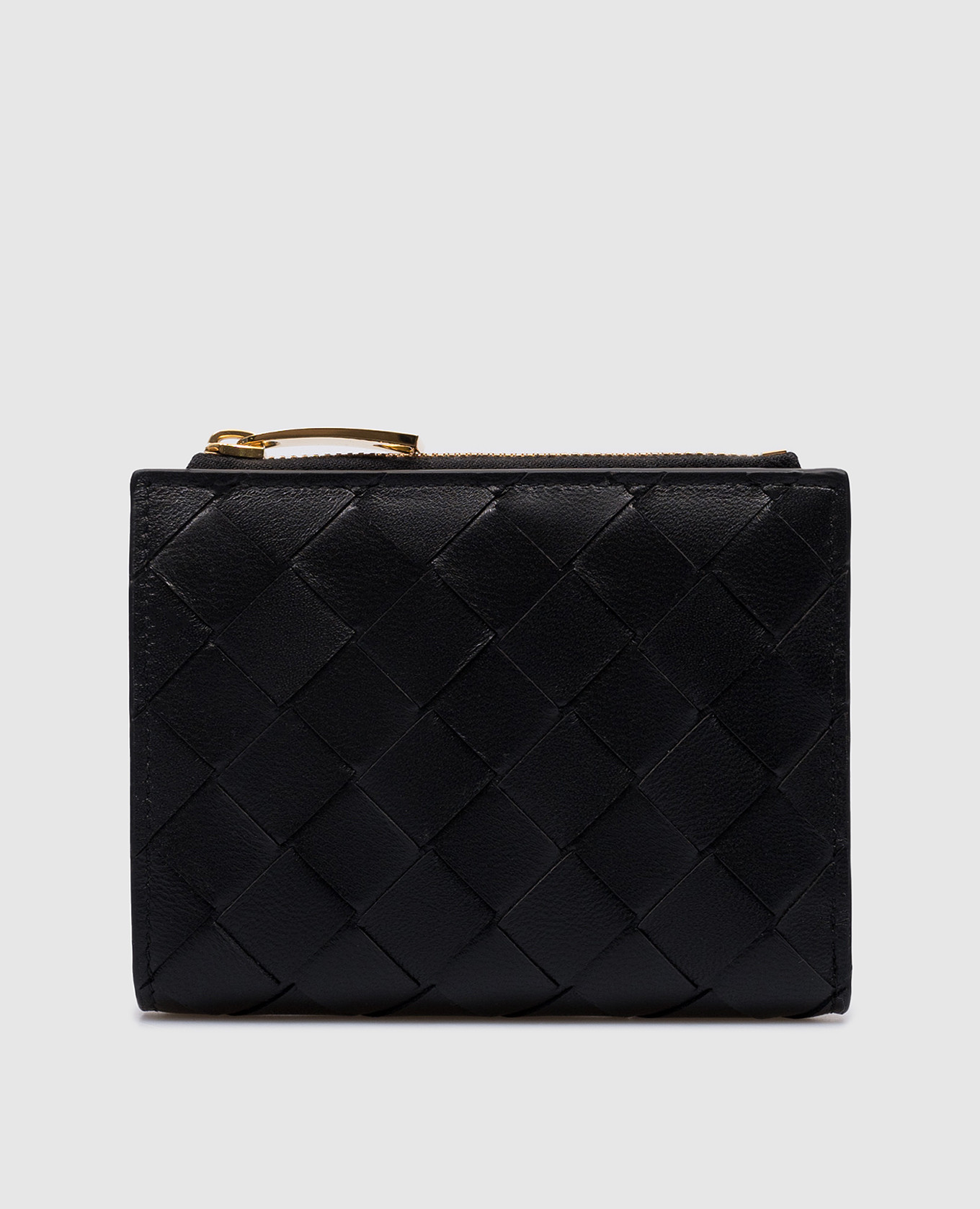 

Черный кожаный портмоне с плетением Intrecciato, Портмоне