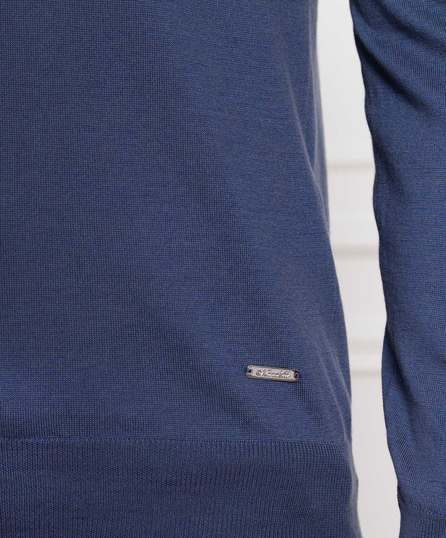 Enrico Mandelli Blue jumper with logo 0IBIZA5134 image 5