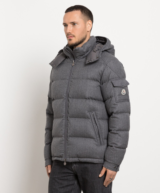 Moncler - Серый пуховик Montgenevre из шерсти 1A5370054272 купить