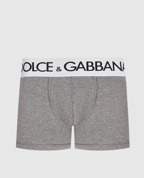 Dolce&Gabbana Серые трусы-боксеры с логотипом M4B97JONN97