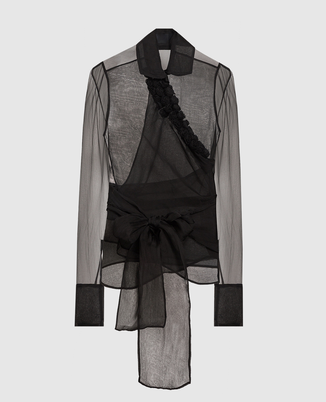 

Черная блуза из шелка, Черный, Блузы