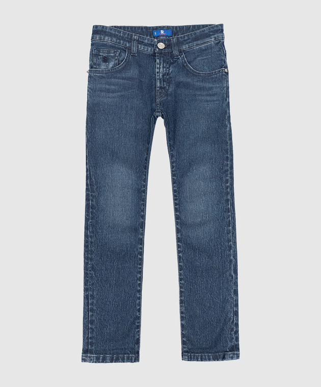 Stefano Ricci Children's blue jeans with logo YFT7405080K201