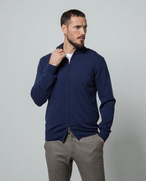 Cashmere&Whiskey Синий кардиган из кашемира 356N