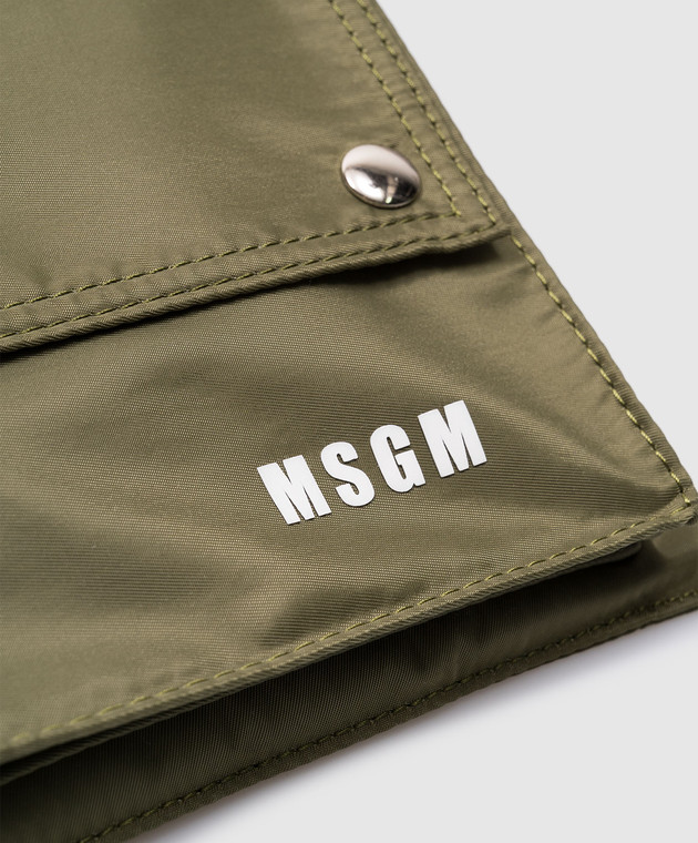 MSGM - Сумка-слинг цвета хаки 3640MZ97628 купить в Symbol