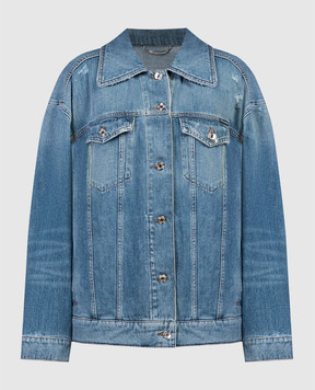 Dolce&Gabbana Синя джинсова куртка з проріхами F9R74DG8KT0