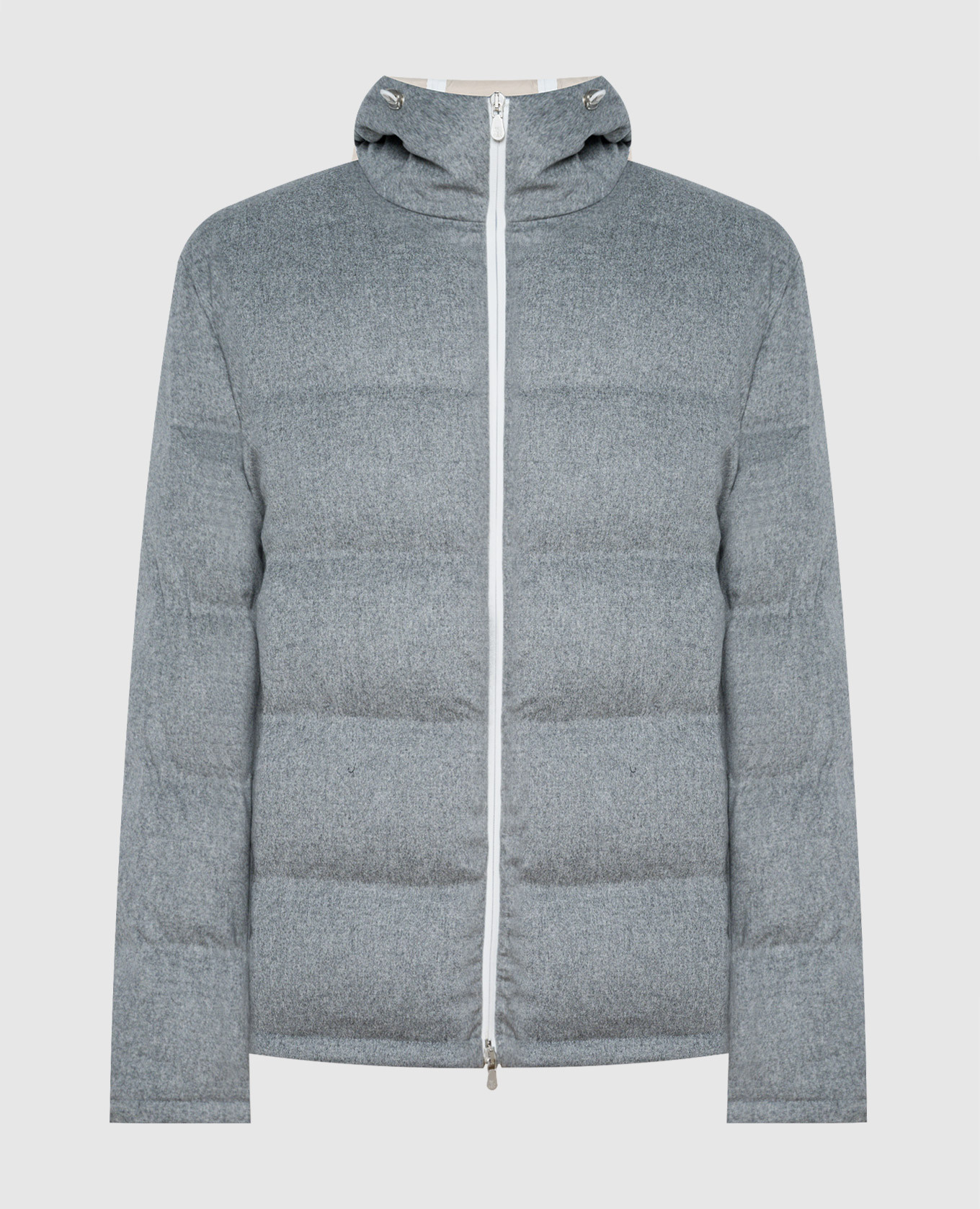 Gray down jacket made of wool